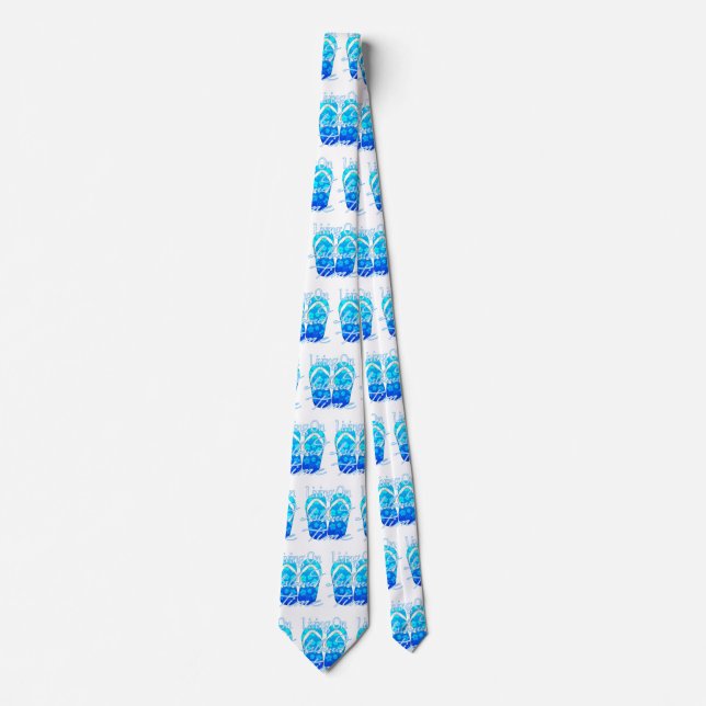 Ocean Blue Island Time Neck Tie (Front)