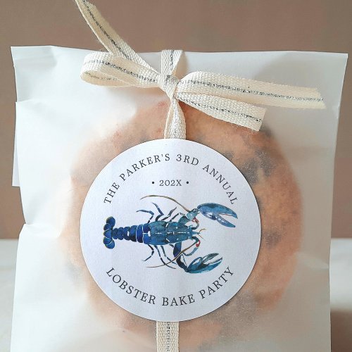 Ocean Blue Lobster Bake Classic Round Sticker