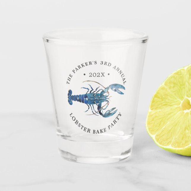 Ocean Blue Lobster Bake Shot Glass (Front)