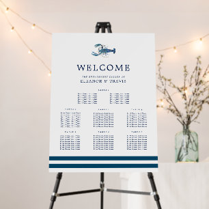 Ocean Blue Lobster Minimal Style Seating Chart Foam Board