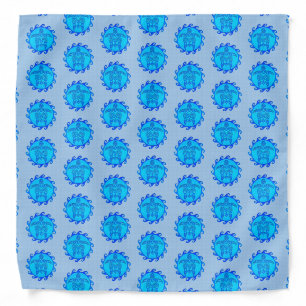 Ocean Blue Maori Sun Tribal Turtles Bandana