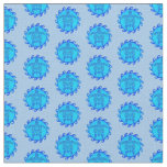 Ocean Blue Maori Sun Tribal Turtles Fabric