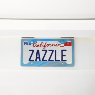 Ocean Blue Marble Swirly Waves License Plate Frame