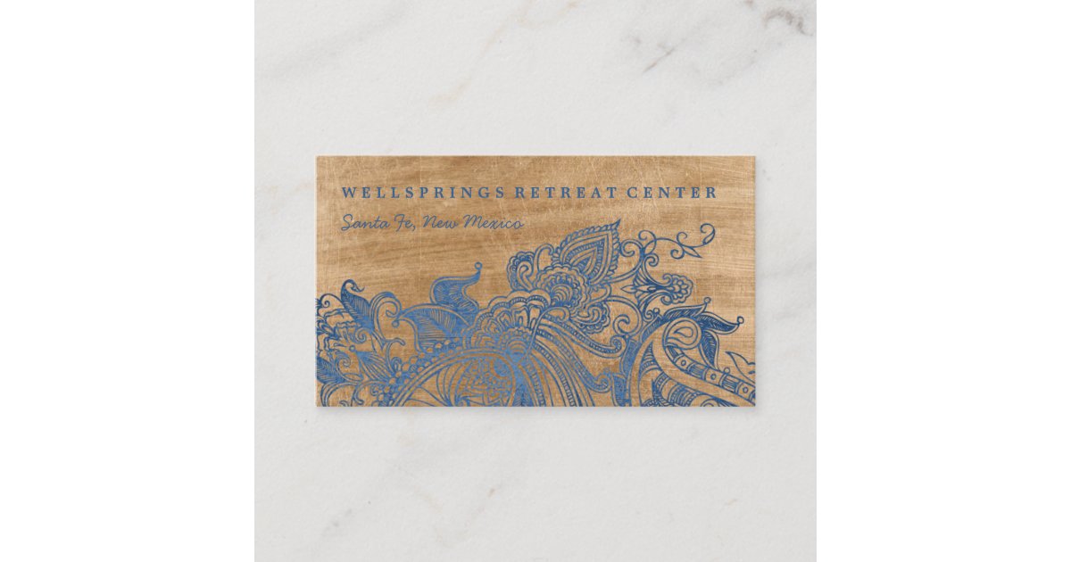 Ocean Blue Mehndi Yoga Retreat Business Card