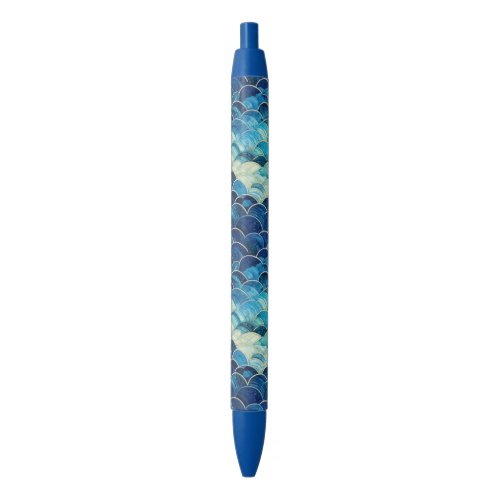 Ocean Blue Mermaid Black Ink Pen