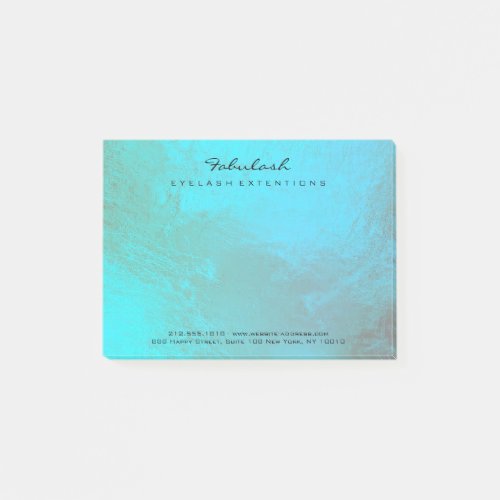 Ocean Blue Metallic Name Web Telephone Number Post_it Notes