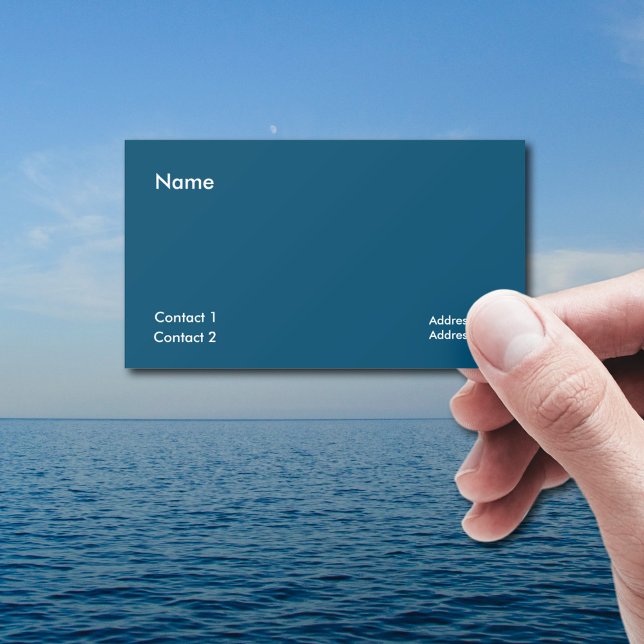 Ocean Blue Minimalist  - add QR  code Business Card (Creator Uploaded)