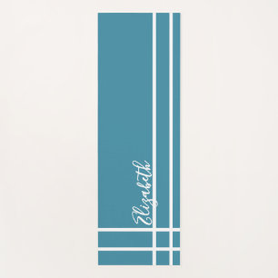 Ocean Blue minimalist custom name ladies modern Yoga Mat