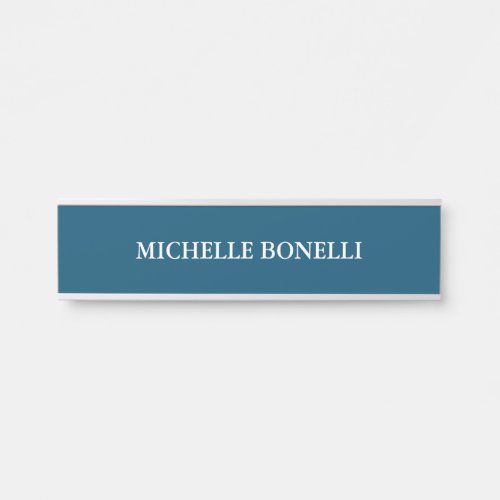 Ocean Blue Minimalist Plain Modern Door Sign