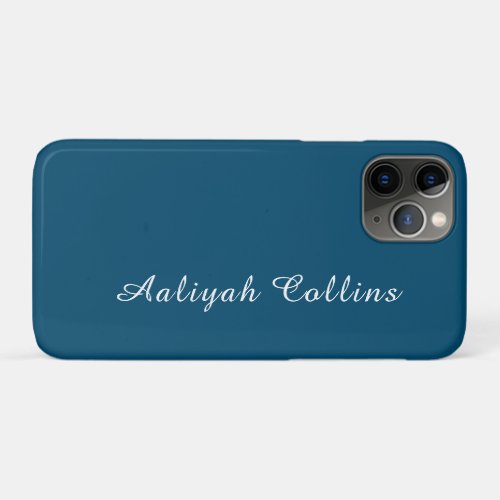 Ocean Blue Minimalist Professional Modern iPhone 11 Pro Case