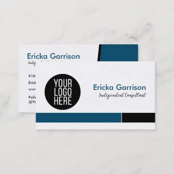Ocean Blue Minimalistic Chic Business Card by capturedbyKC at Zazzle