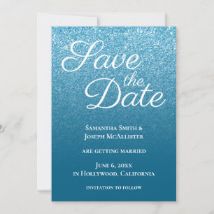 Ocean Blue Modern Gradient Save The Date