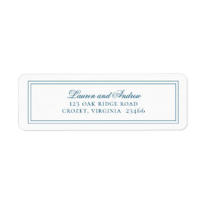 Ocean Blue Modern Minimalist Return Address Label