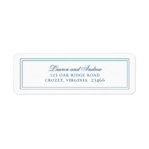 Ocean Blue Modern Minimalist Return Address Label