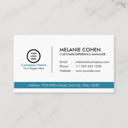 Ocean Blue Modern Professional Corporate Branded Business Card