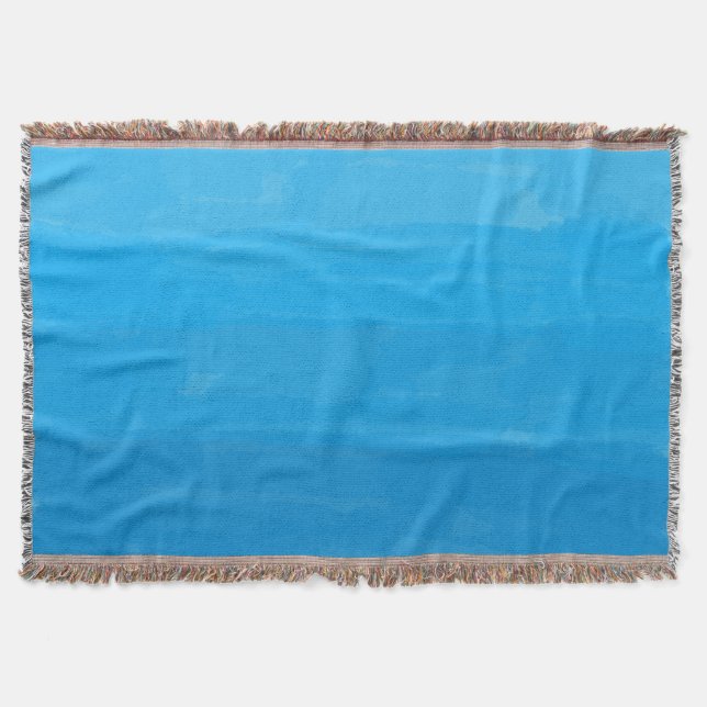 Ocean Blue Ombre Throw Blanket (Front)
