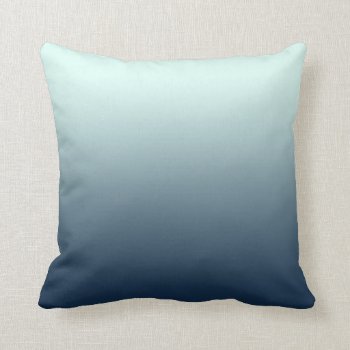 Ocean Blue Ombre Throw Pillow by JoyMerrymanStore at Zazzle