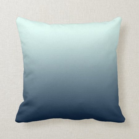 Ocean Blue Ombre Throw Pillow