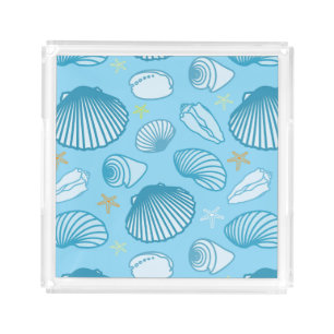 Ocean Blue Pattern Acrylic Tray