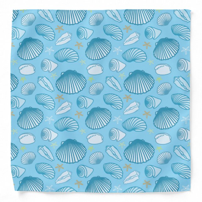 Ocean Blue Pattern Bandana (Front)