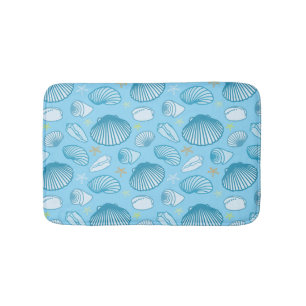 Ocean Blue Pattern Bathroom Mat