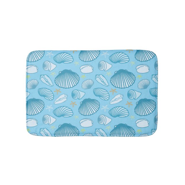 Ocean Blue Pattern Bathroom Mat (Front)