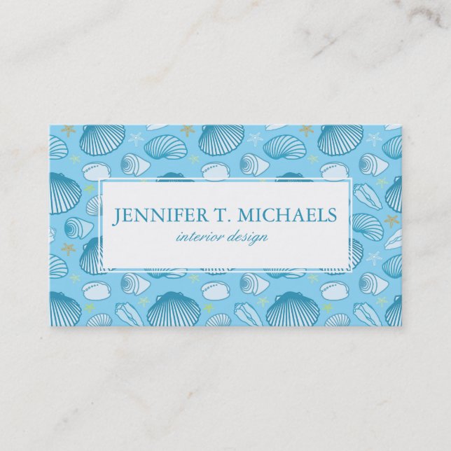 Ocean Blue Pattern Business Card (Front)