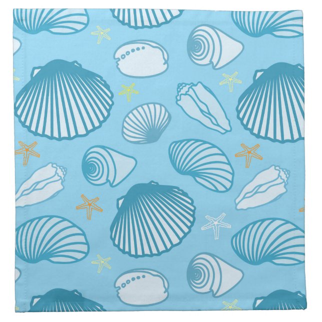 Ocean Blue Pattern Cloth Napkin (Front)