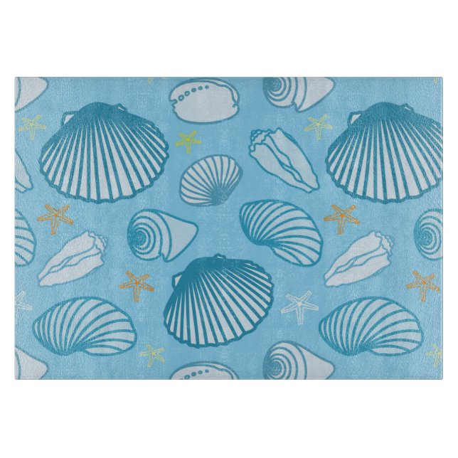 Ocean Blue Pattern Cutting Board (Front)