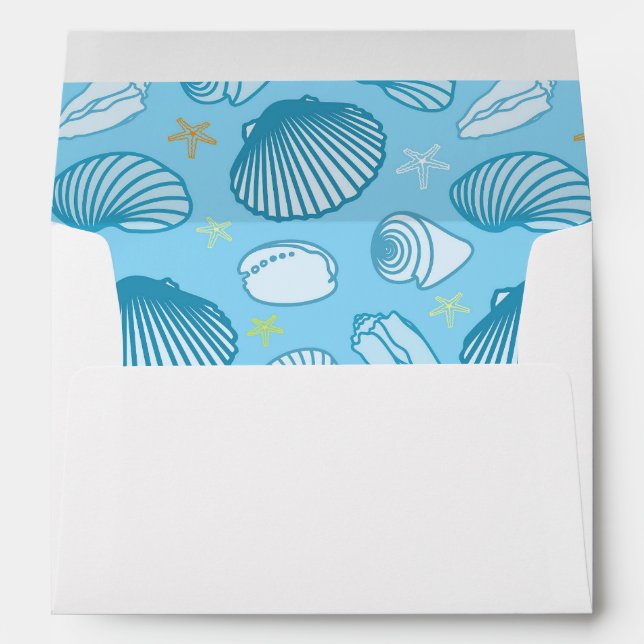 Ocean Blue Pattern Envelope (Back (Bottom))