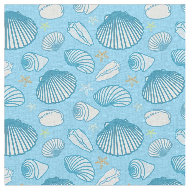 Ocean Blue Pattern Fabric (Close Up)