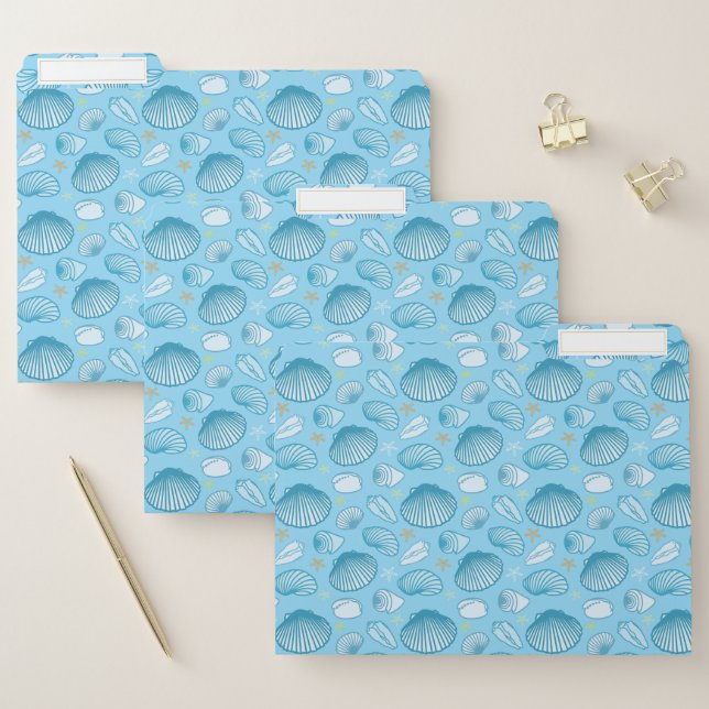 Ocean Blue Pattern File Folder (Set)