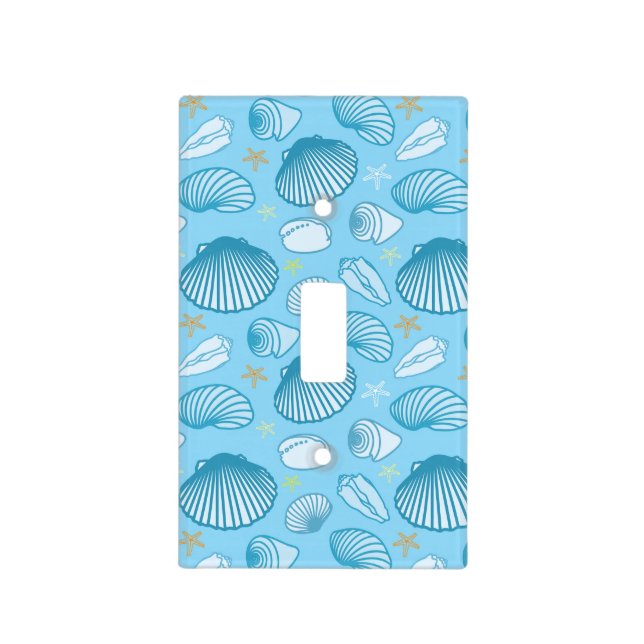 Ocean Blue Pattern Light Switch Cover (Front)