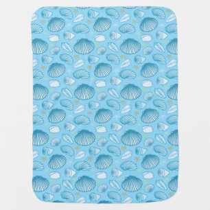 Ocean Blue Pattern Stroller Blanket
