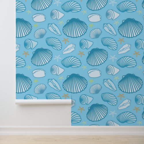 Ocean Blue Pattern Wallpaper