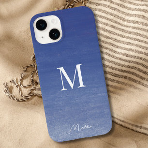 Ocean Blue Personalized Monogram Name Case-Mate iPhone 14 Case