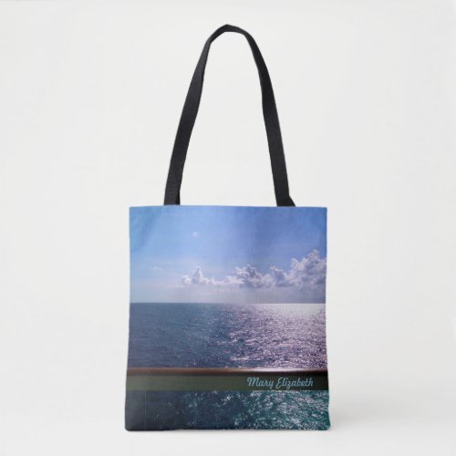 Ocean Blue Personalized Tote Bag