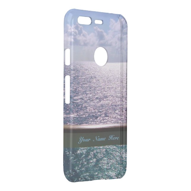 Ocean Blue Personalized Uncommon Google Pixel Case (Back/Right)
