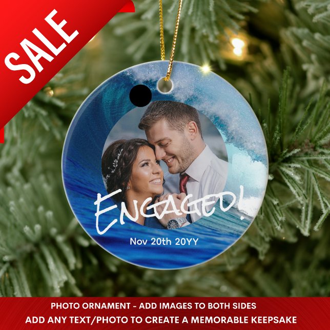 Ocean Blue PHOTO Christmas Decoration Minimal (Creator Uploaded)