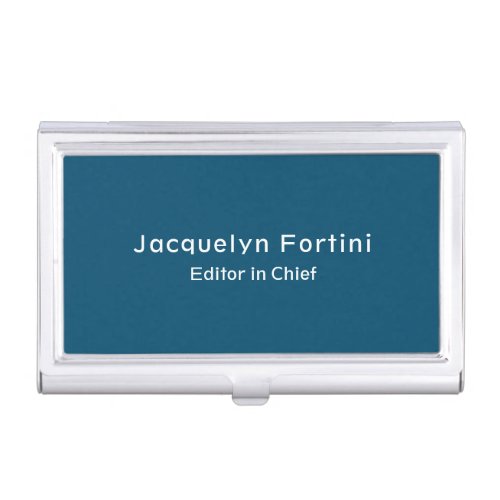 Ocean Blue Plain Elegant Modern Minimalist Business Card Case