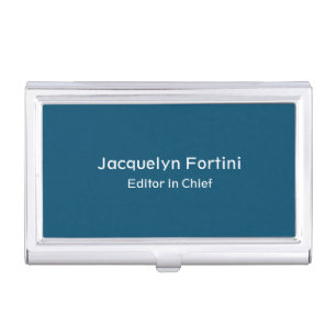 Ocean Blue Plain Elegant Modern Minimalist Business Card Case