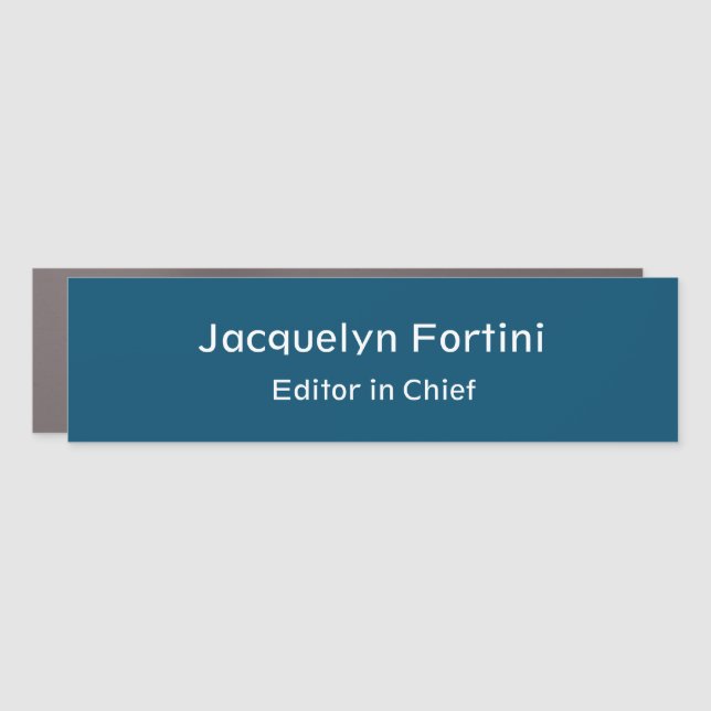 Ocean Blue Plain Elegant Modern Minimalist Car Magnet (Front)