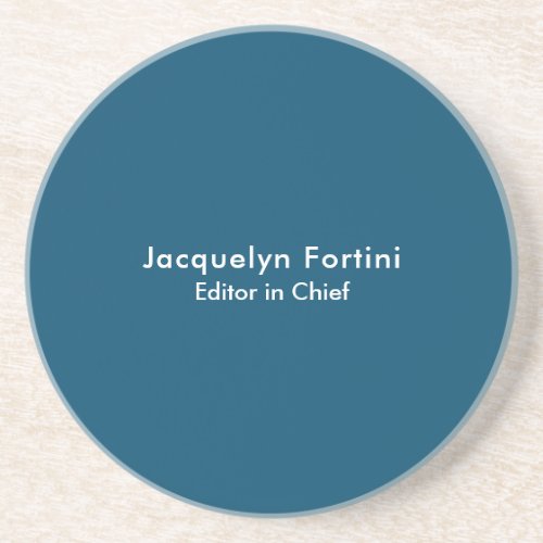 Ocean Blue Plain Elegant Modern Minimalist Coaster