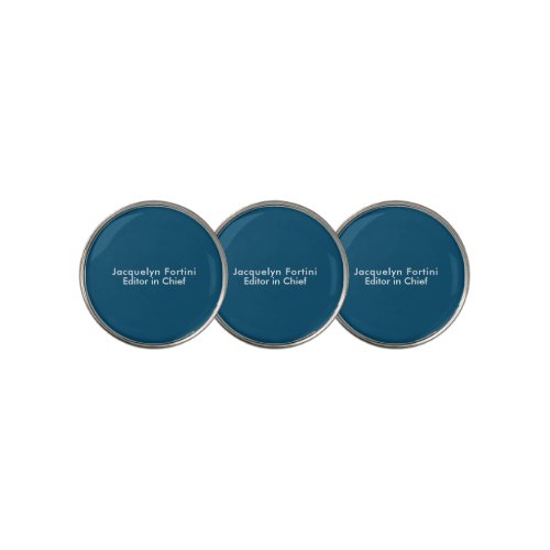 Ocean Blue Plain Elegant Modern Minimalist Golf Ball Marker