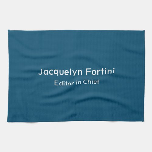 Ocean Blue Plain Elegant Modern Minimalist Kitchen Towel