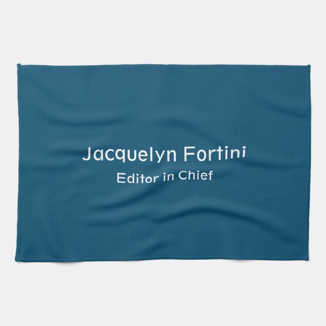 Ocean Blue Plain Elegant Modern Minimalist Kitchen Towel (Horizontal)