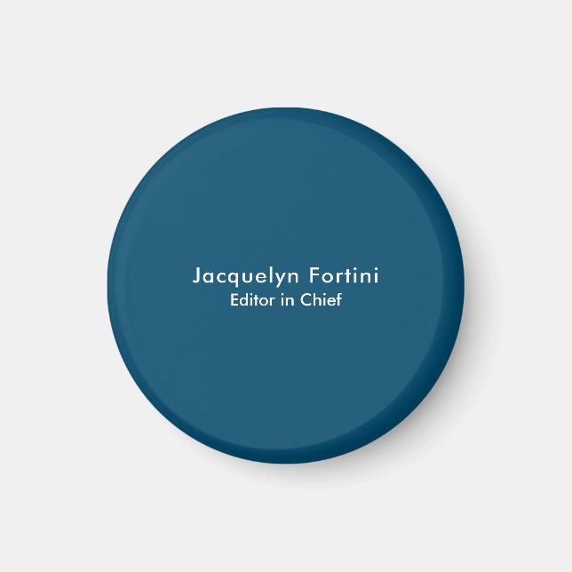 Ocean Blue Plain Elegant Modern Minimalist Magnet (Front)