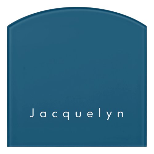 Ocean Blue Plain Elegant Modern Minimalist Name Door Sign