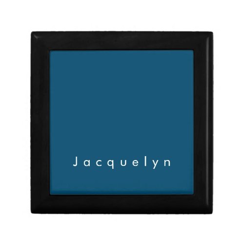 Ocean Blue Plain Elegant Modern Minimalist Name Gift Box