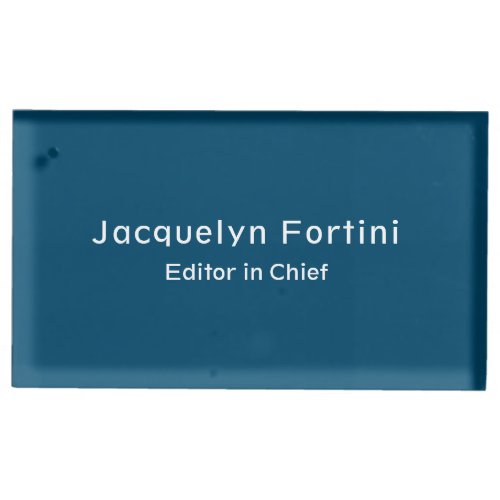 Ocean Blue Plain Elegant Modern Minimalist Place Card Holder